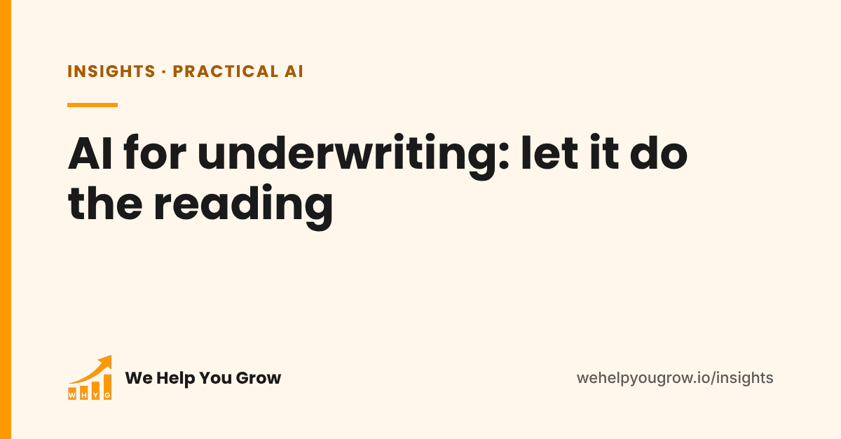 Cover: AI for underwriting, let it do the reading